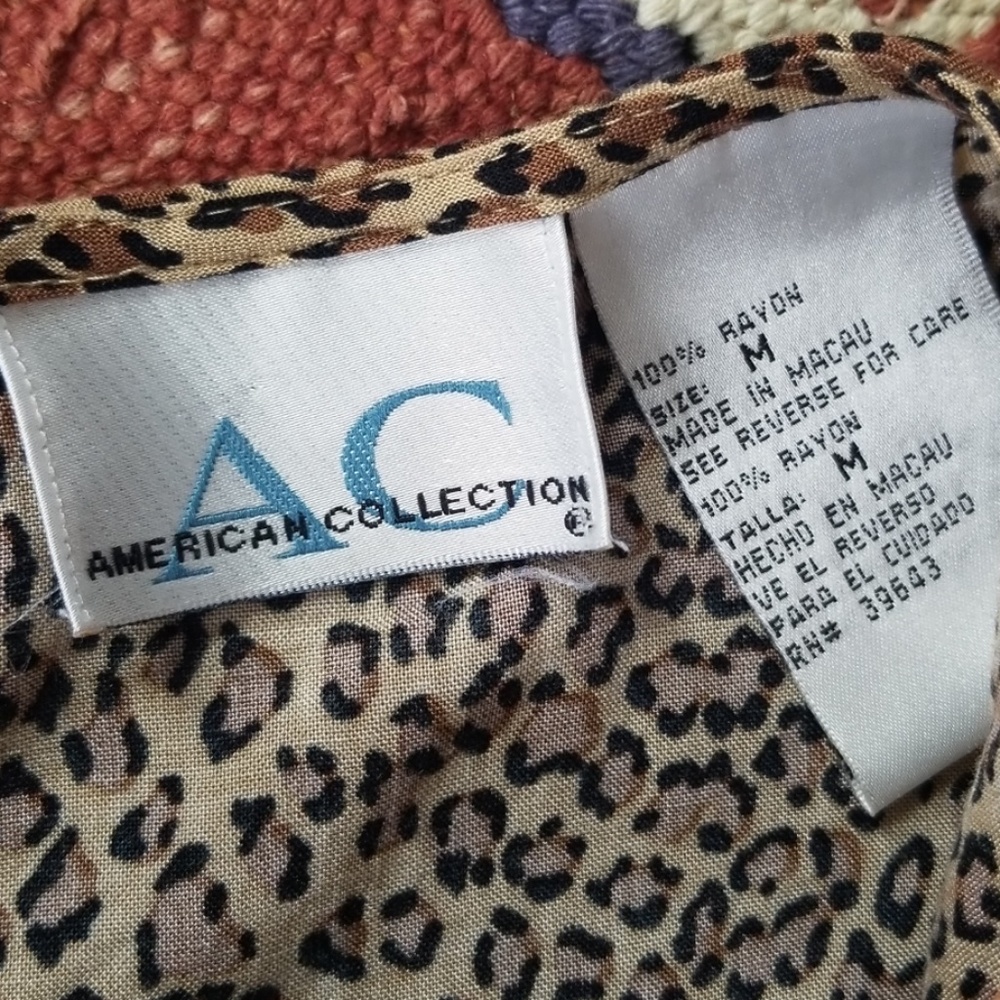 Vintage 90's Leopard Animal Print Top - Picture 5 of 8